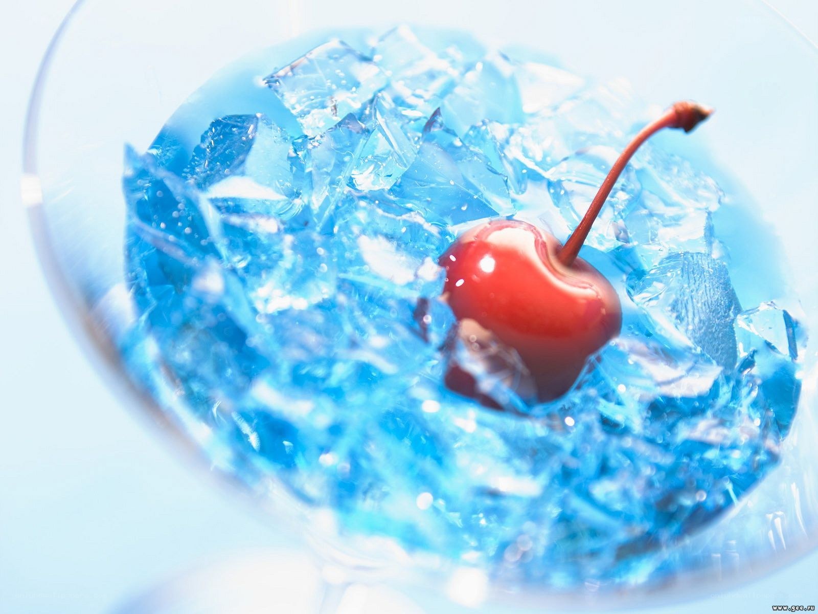 blue drink with cherry