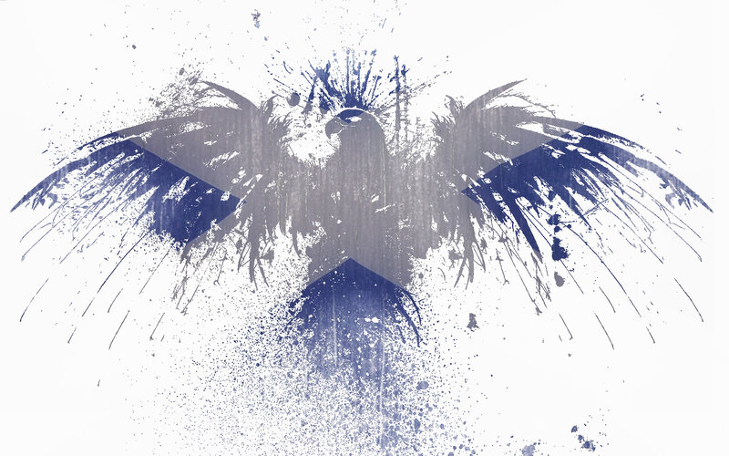 blue eagle splatter art