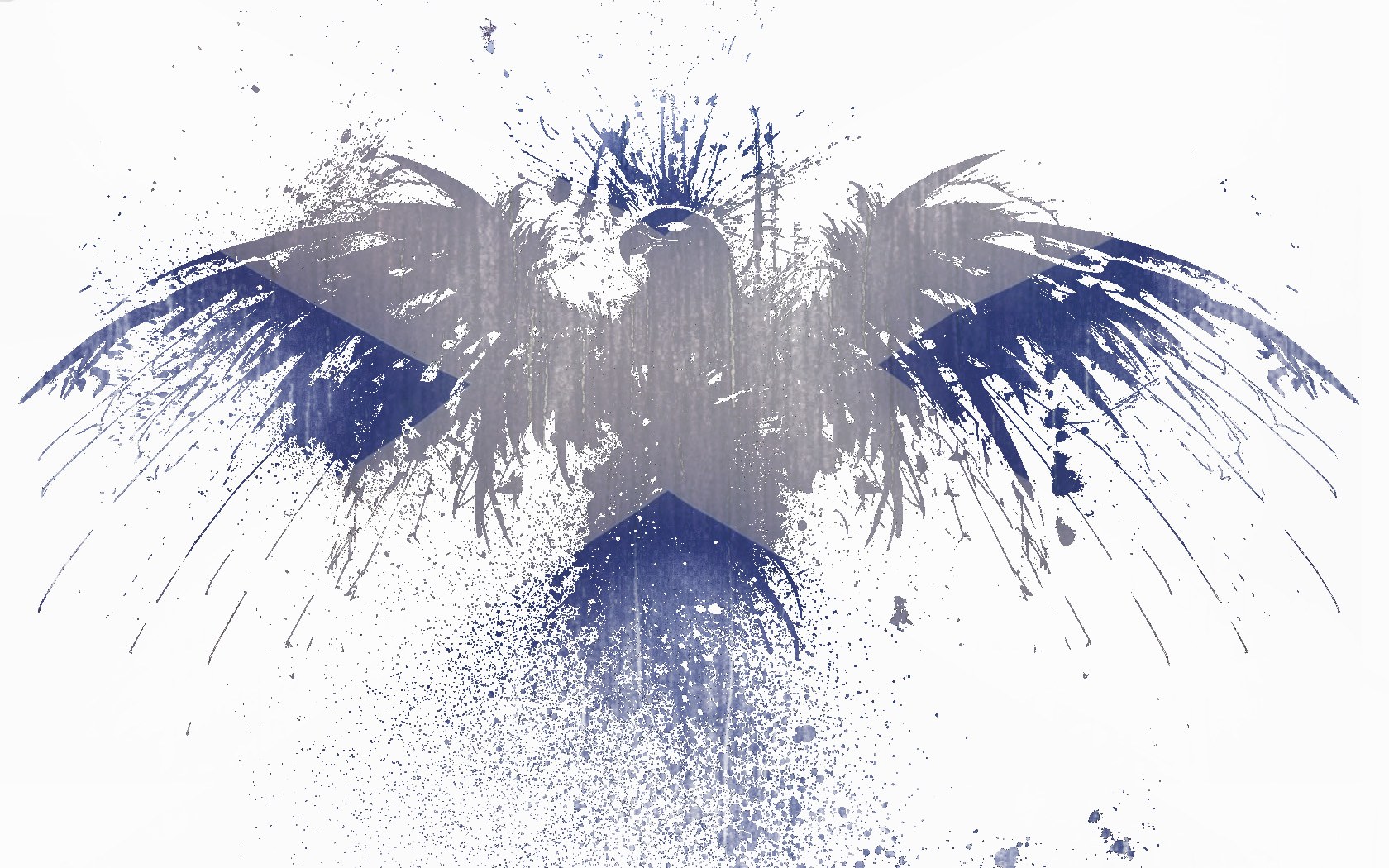 blue eagle splatter art