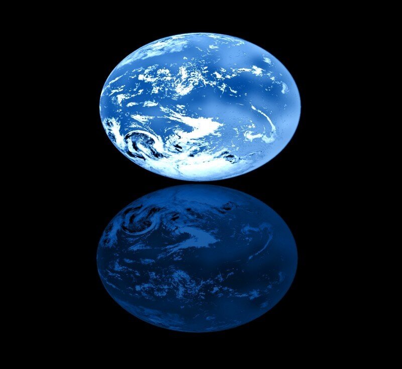 Blue Earth with Reflection