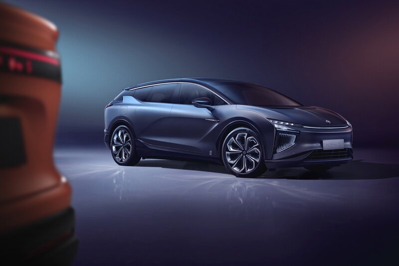 Blue Electric Car — Dramatic, 3d Render