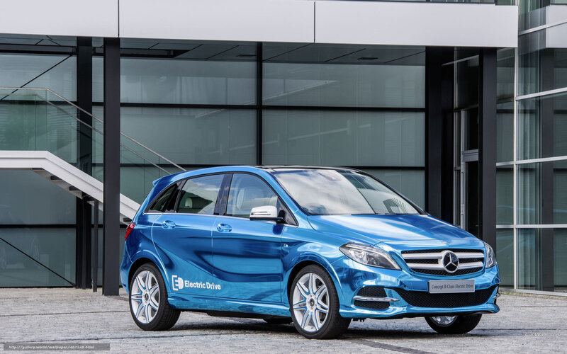 Blue Electric Car — Modern, Afternoon