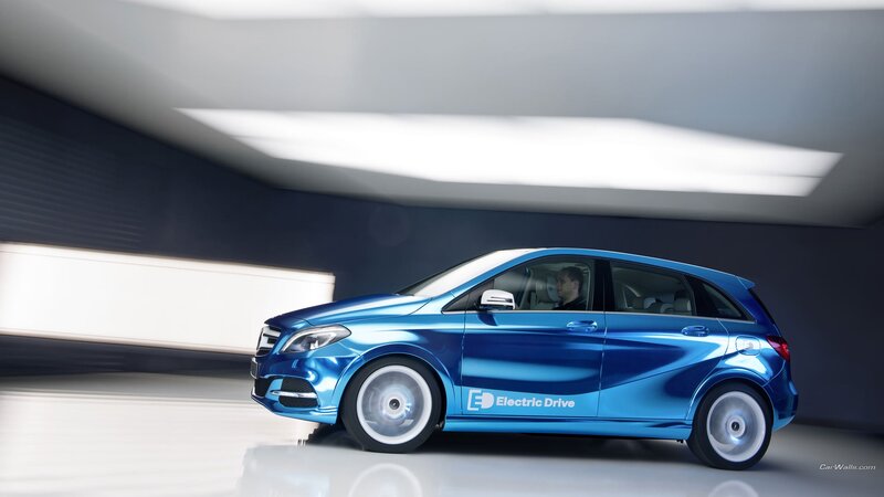 Blue Electric Car — Modern