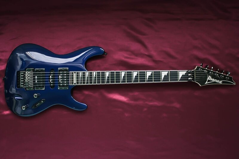 Blue Electric Guitar — Neutral, Photograph, Guitar Neck
