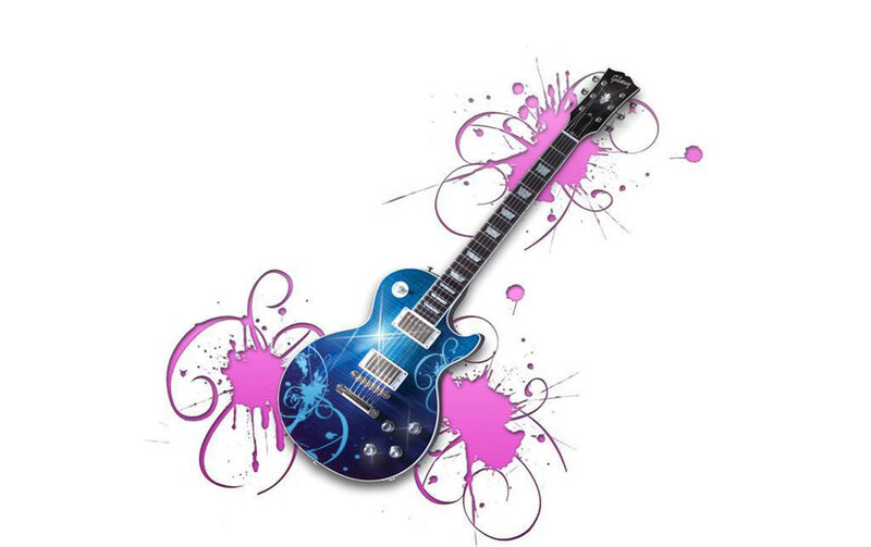 Blue Electric Guitar — Vibrant
