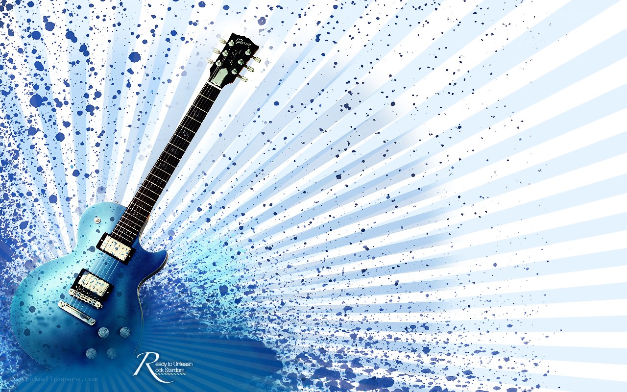 Blue electric guitar wallpaper