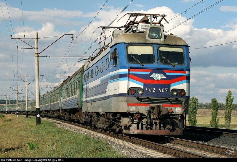 Blue Electric Locomotive — Calm, Afternoon