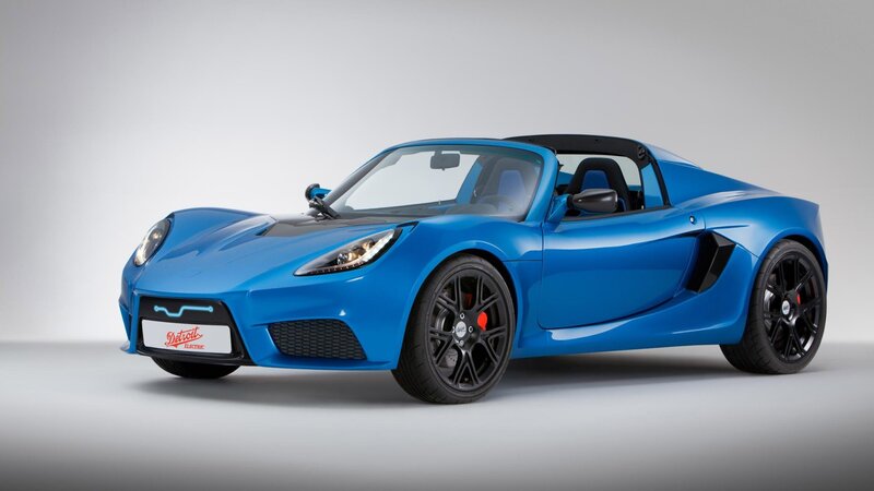blue electric sports car