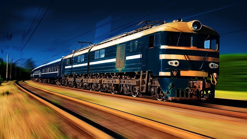Blue Electric Train — Dynamic, Night