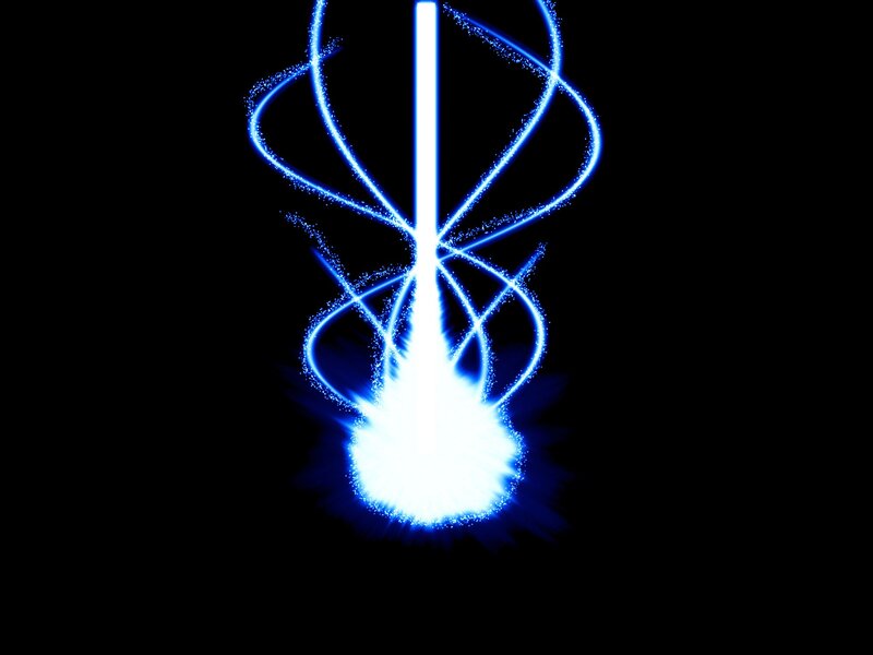 Blue Energy Beam — Dramatic, Digital Art