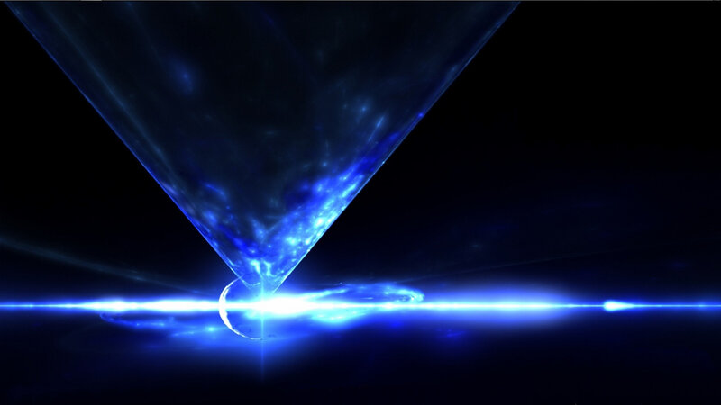 blue energy beam impact