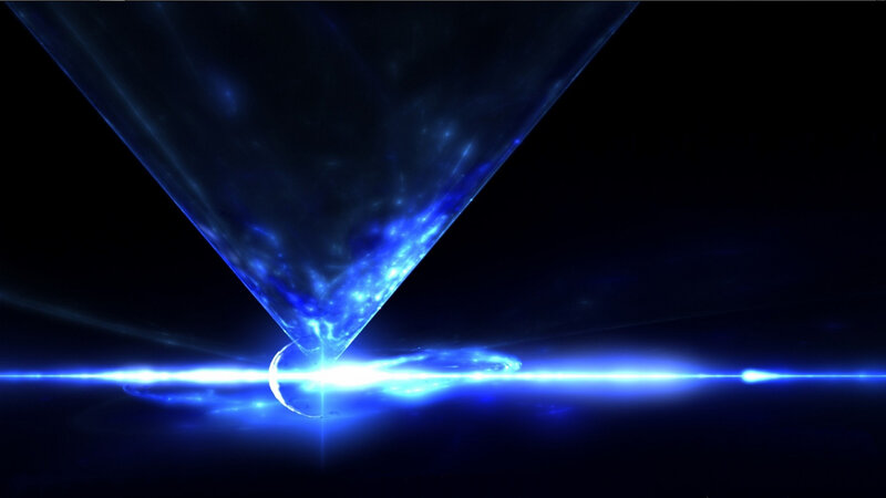 blue energy beam impact