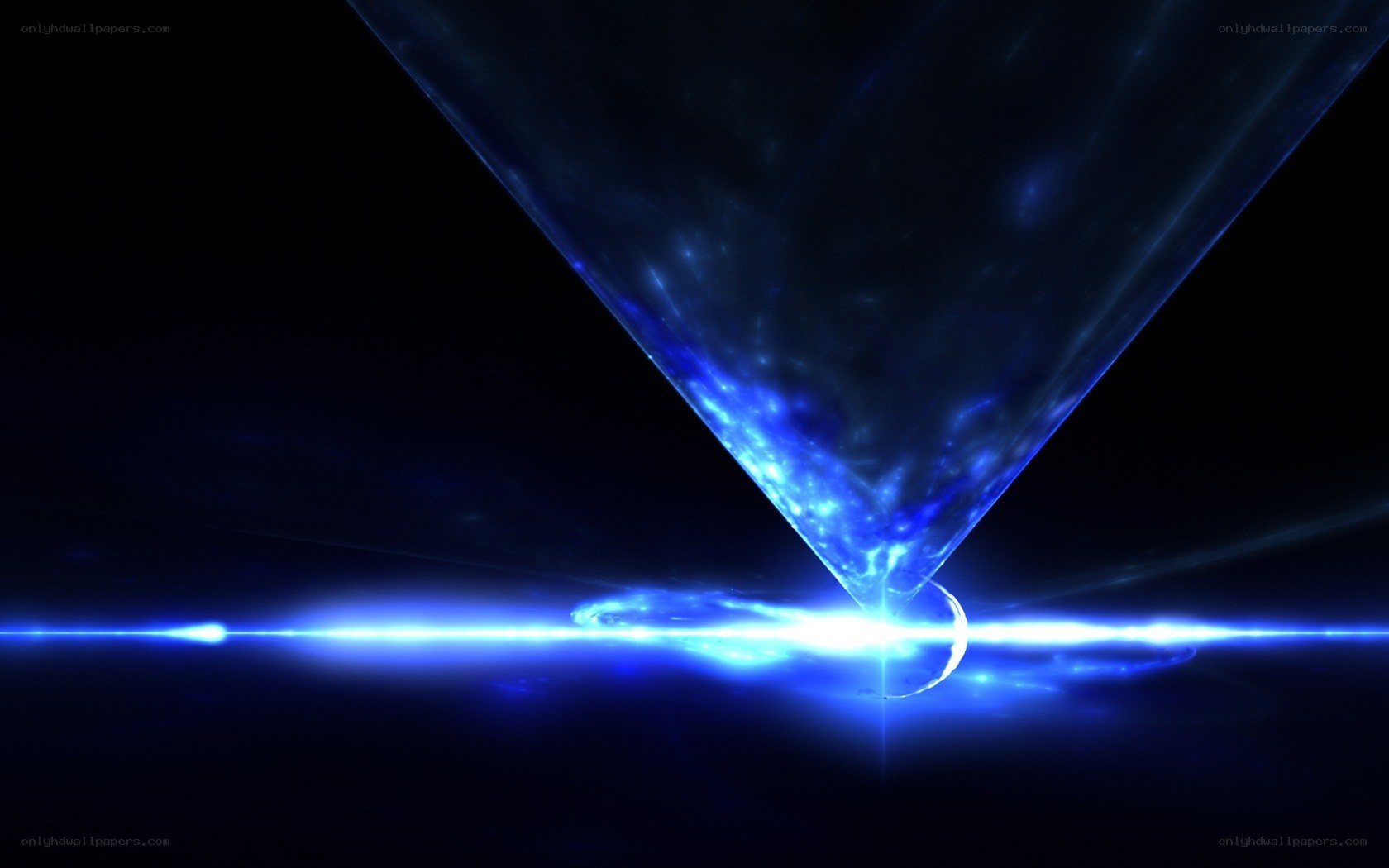 blue energy beam impact