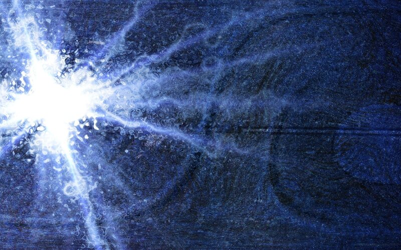 Blue Energy Burst — Dramatic, Digital Art, Light