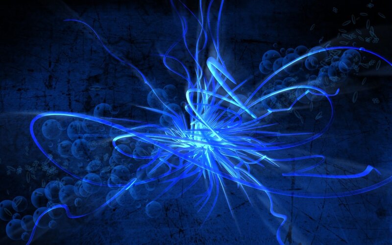 Blue Energy Burst — Energetic, Digital Art, Energy Lines