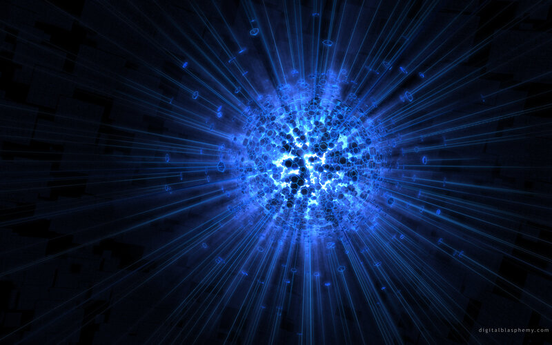 blue energy burst explosion