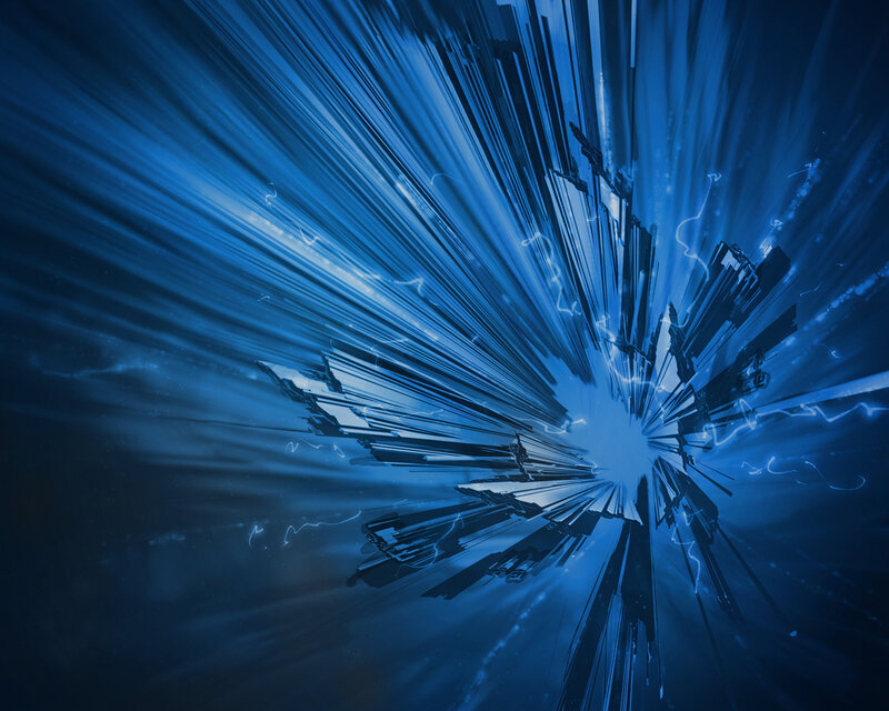 blue energy burst explosion