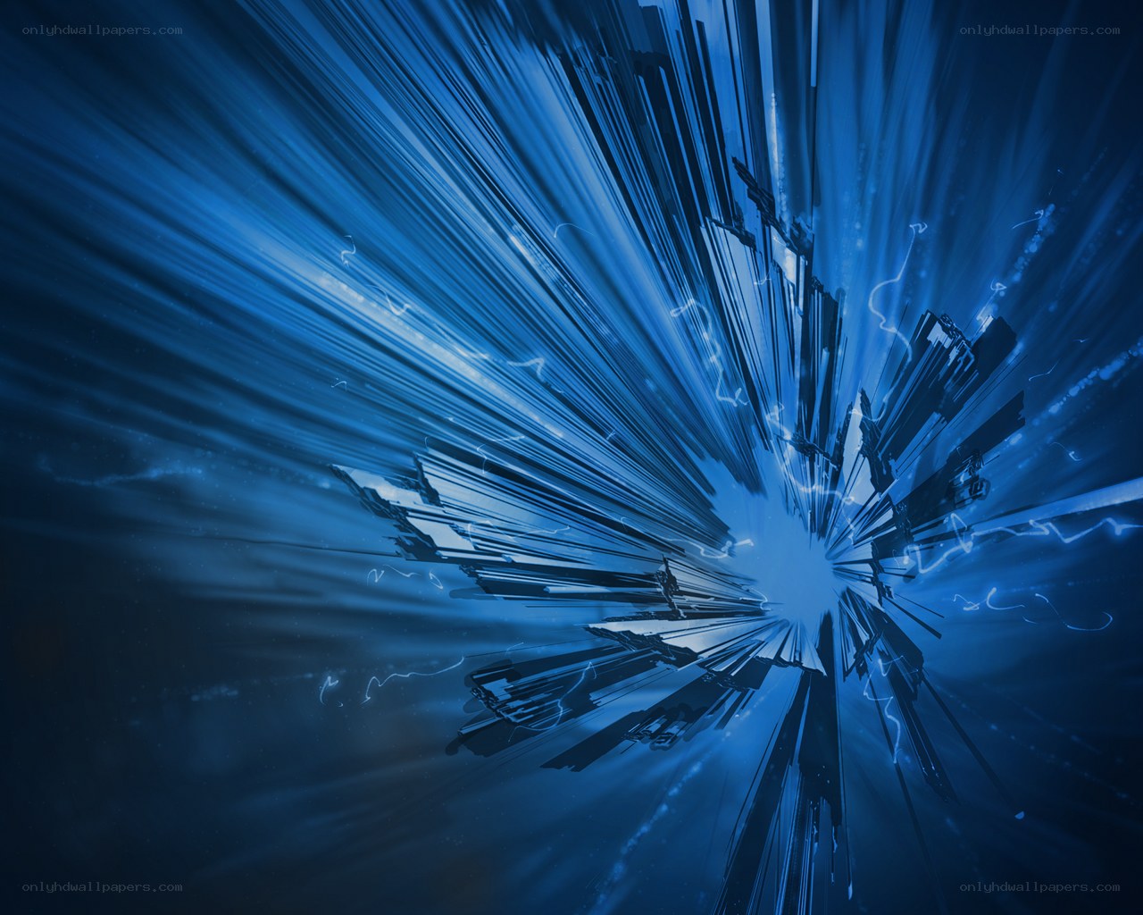 blue energy burst explosion