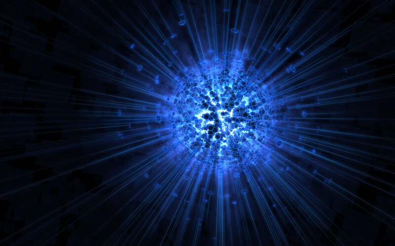 blue energy burst explosion