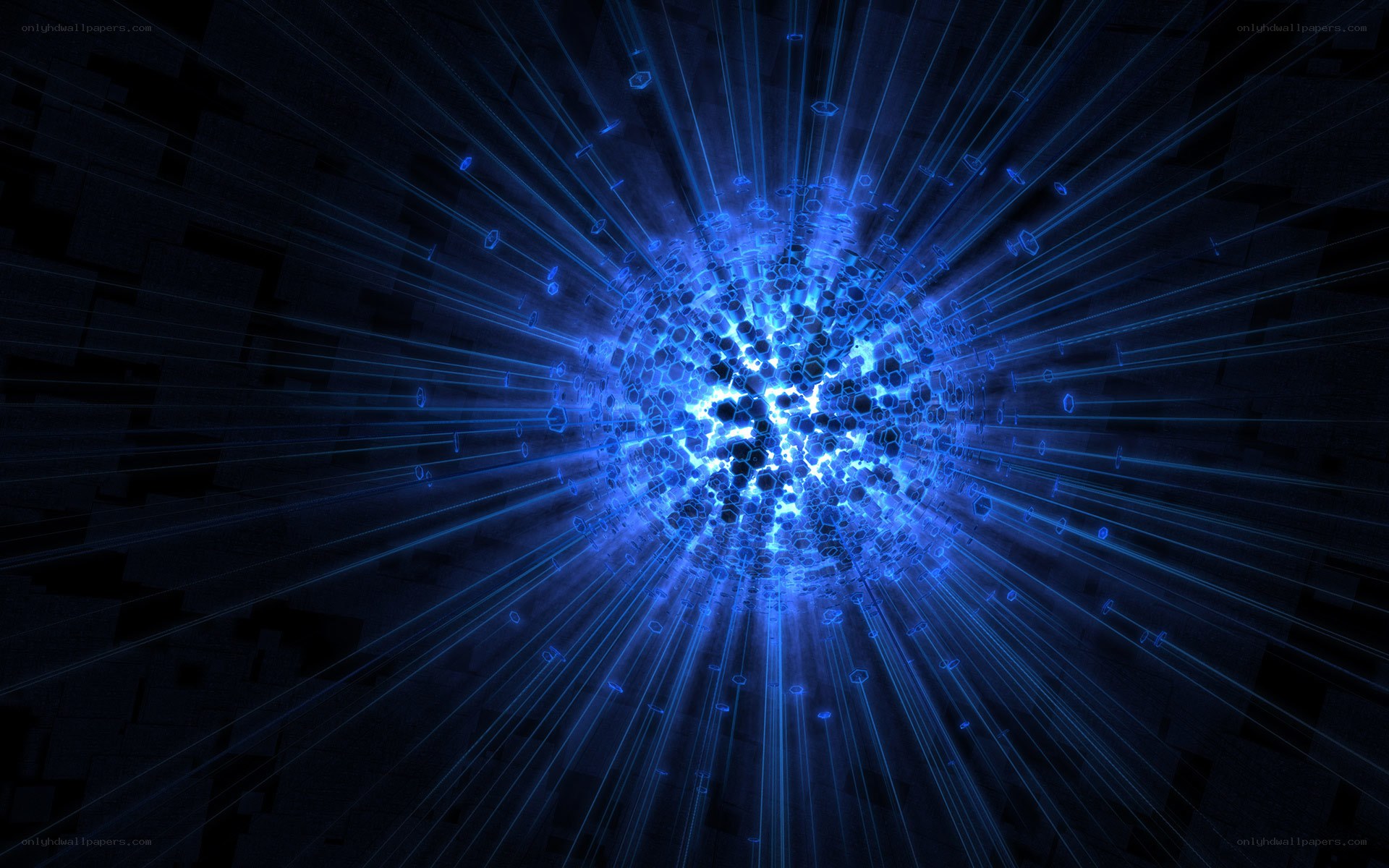 blue energy burst explosion