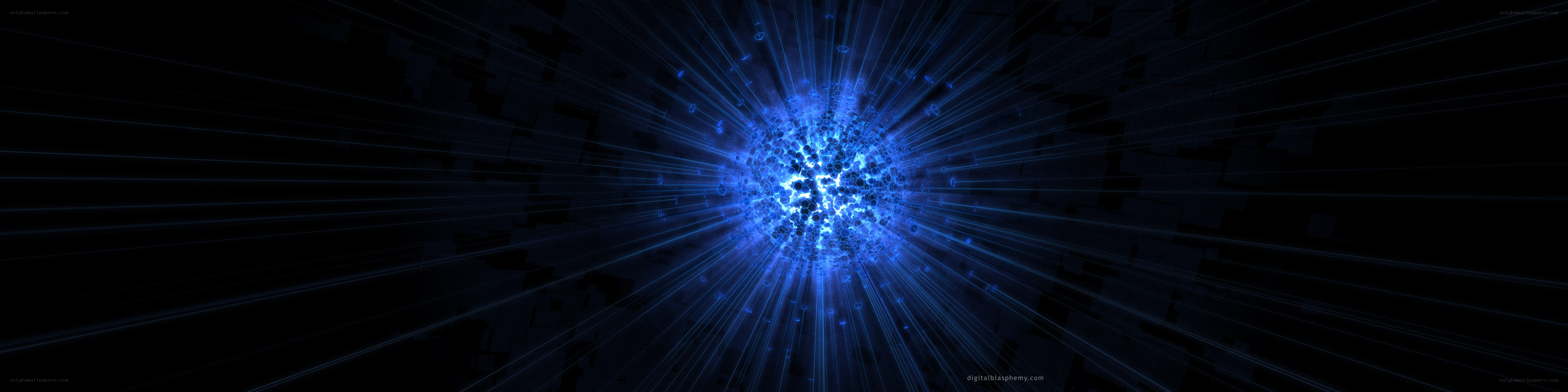 blue energy burst explosion