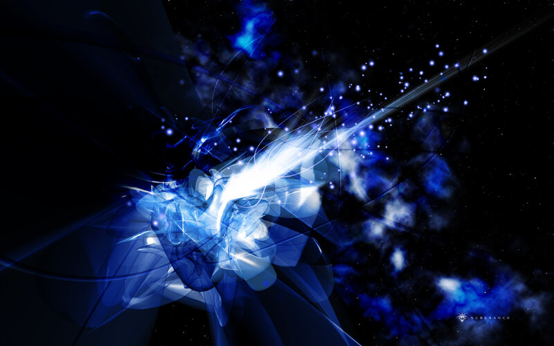 blue energy burst in space