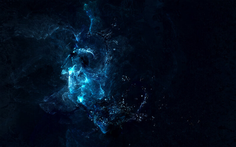 Blue Energy Cloud — Dramatic, Digital Art