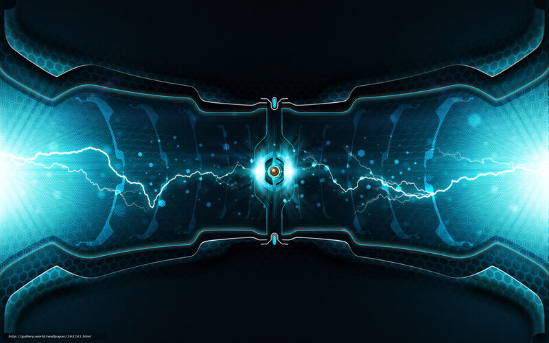Blue Energy Core — Dramatic, Digital Art, Lightning