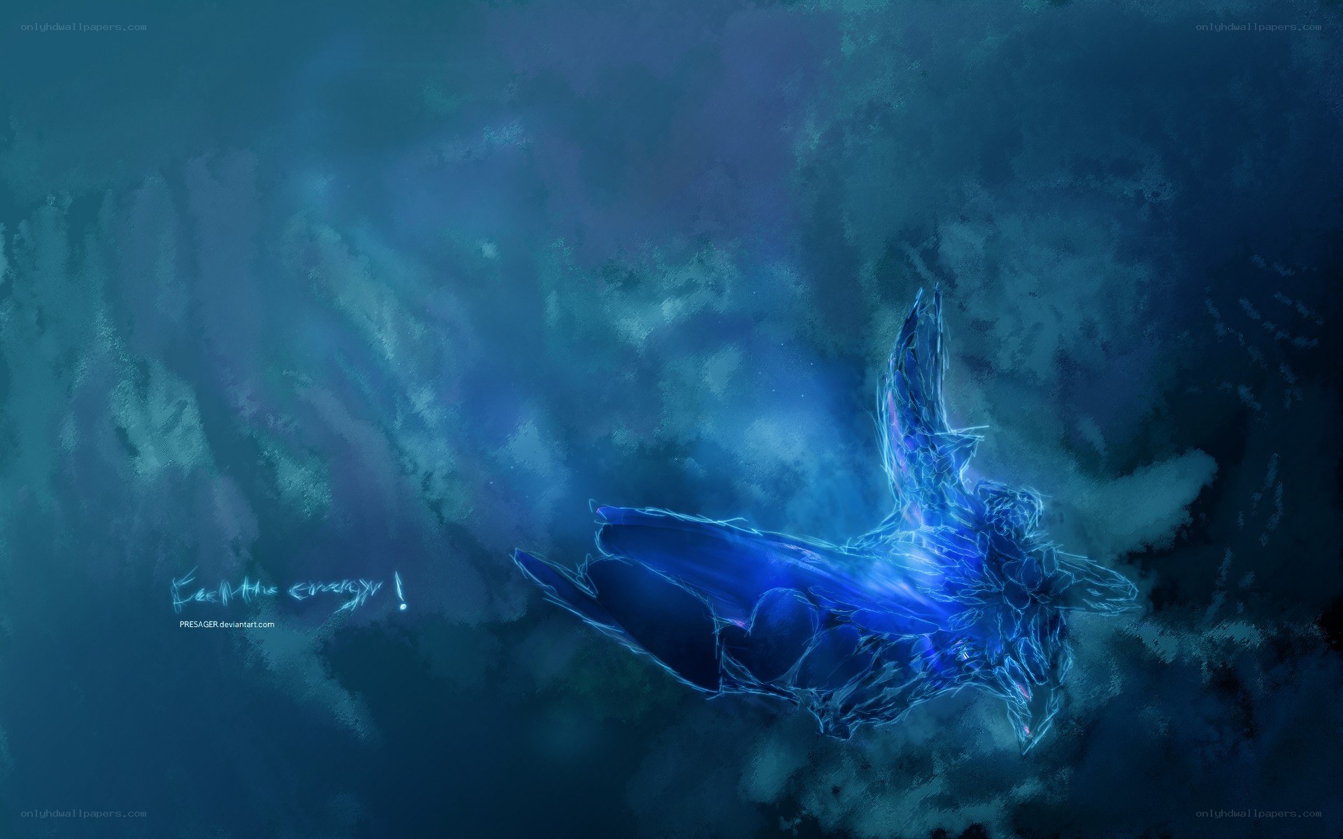 blue energy creature