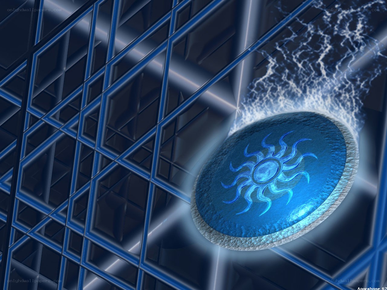 blue energy disc in grid