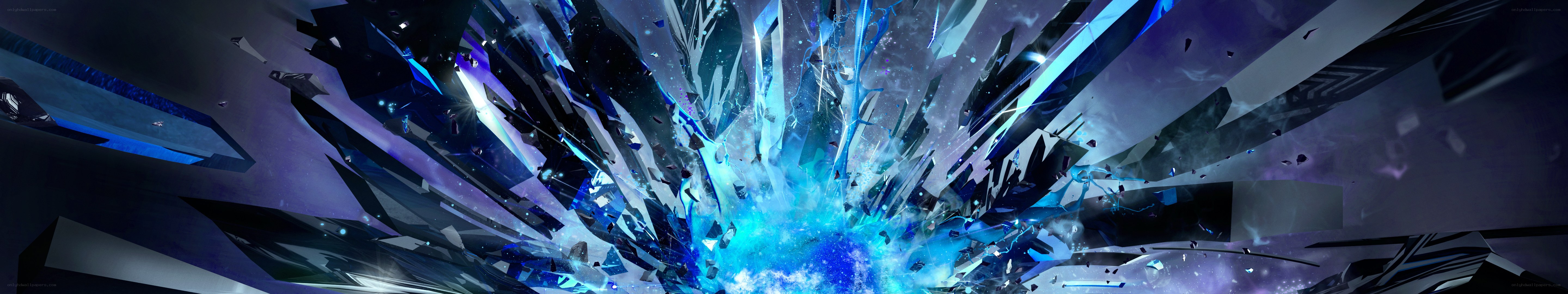 blue energy explosion