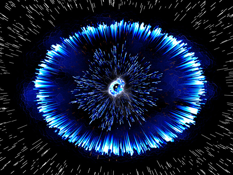blue energy explosion