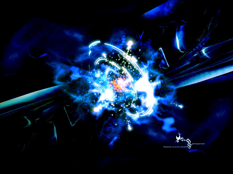 blue energy explosion abstract