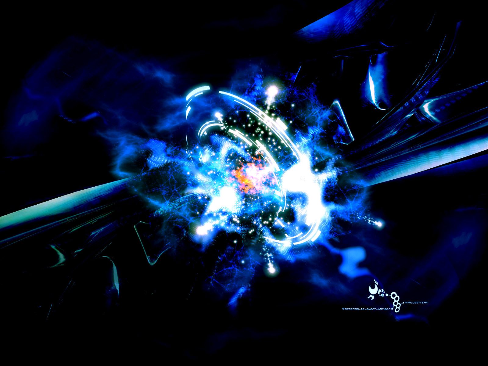 blue energy explosion abstract
