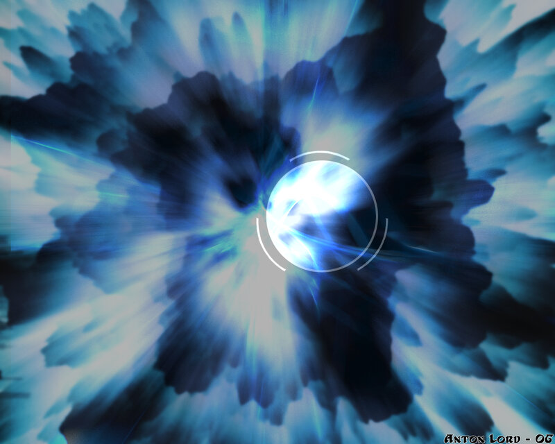 Blue Energy Explosion — Dramatic, Digital Art, Energy Burst