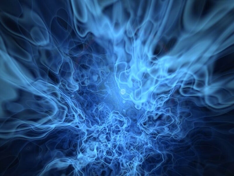 Blue Energy Explosion — Dramatic, Digital Art, Light, White
