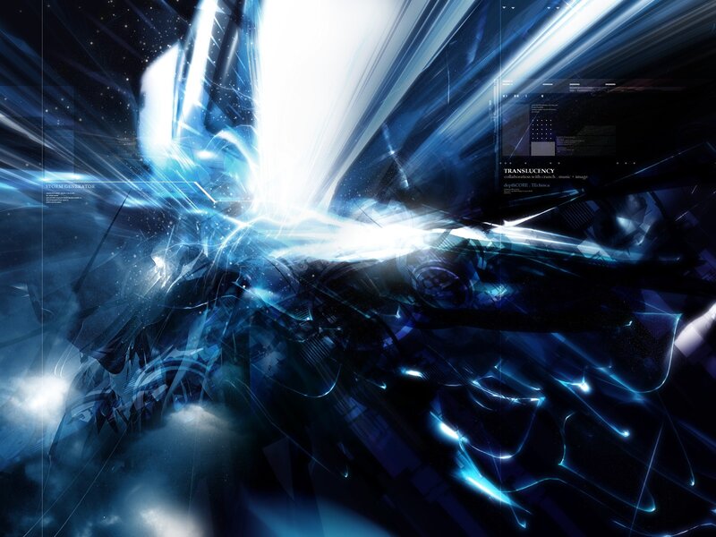 Blue Energy Explosion — Dramatic, Night, Digital Art, Light Beams