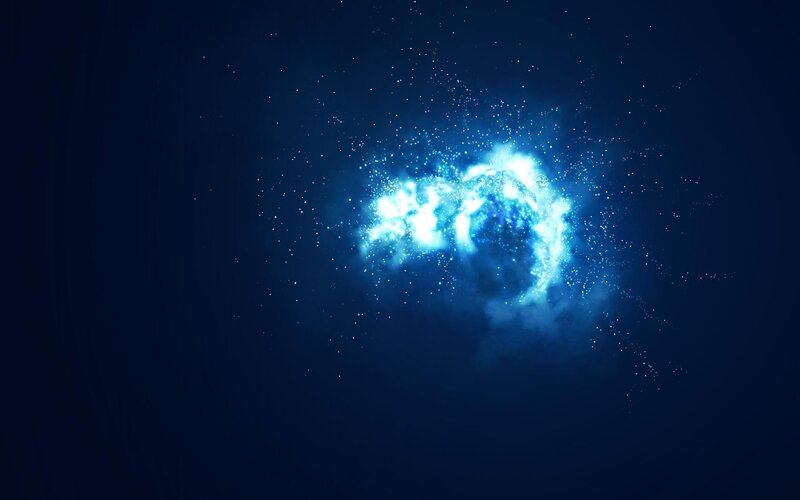 Blue Energy Explosion — Dramatic, Night, Digital Art