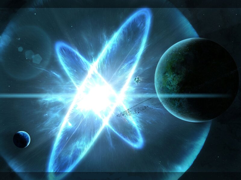 Blue Energy Explosion — Dramatic, Night