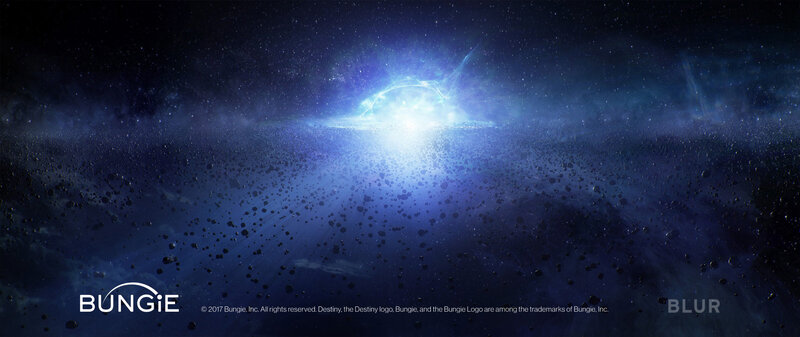 Blue Energy Explosion in Space