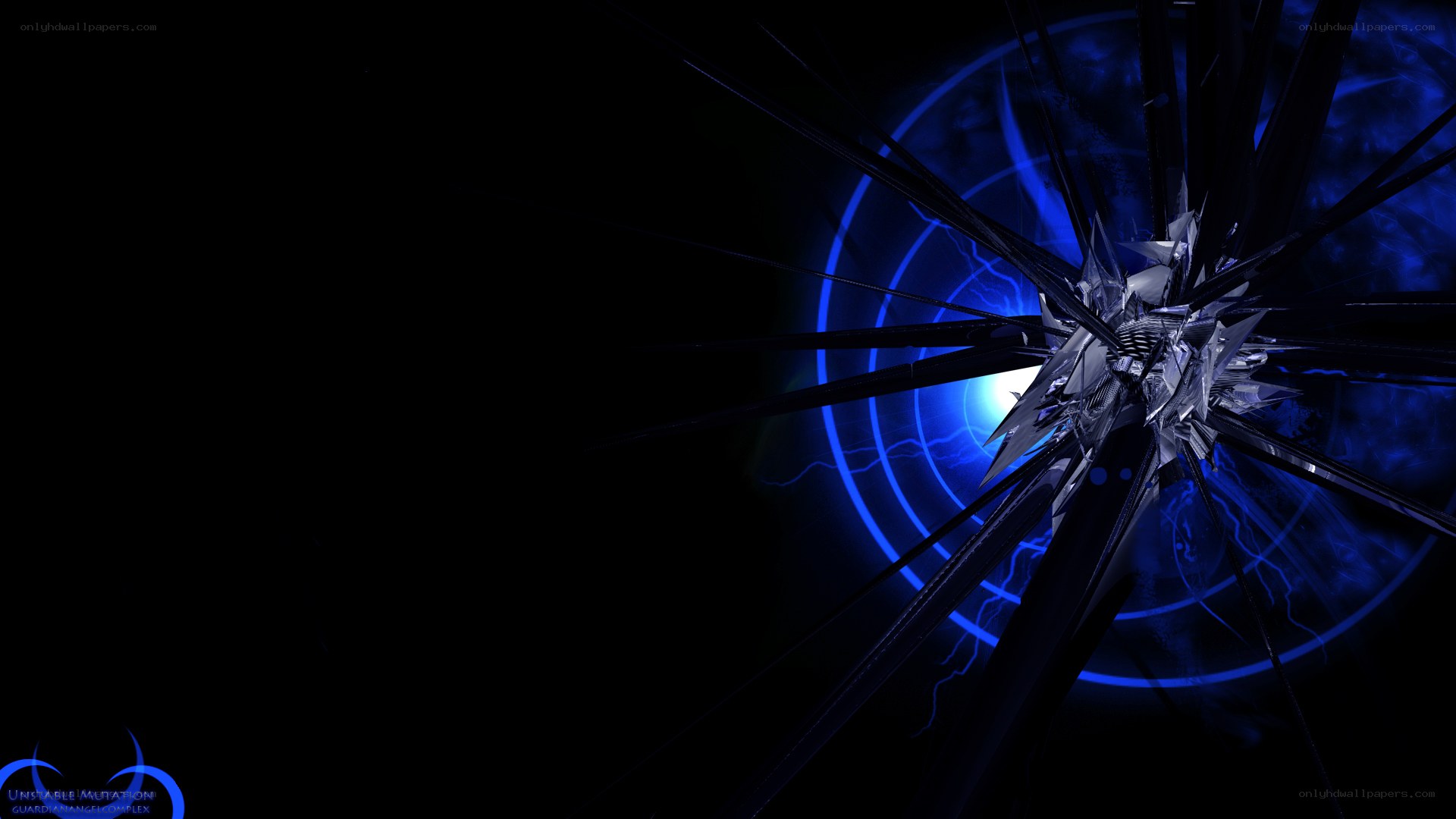 blue energy explosion wallpaper