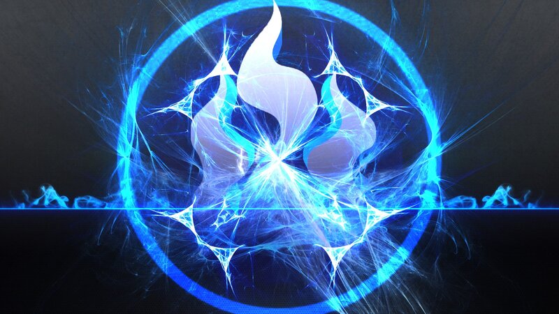 Blue Energy Flame Symbol