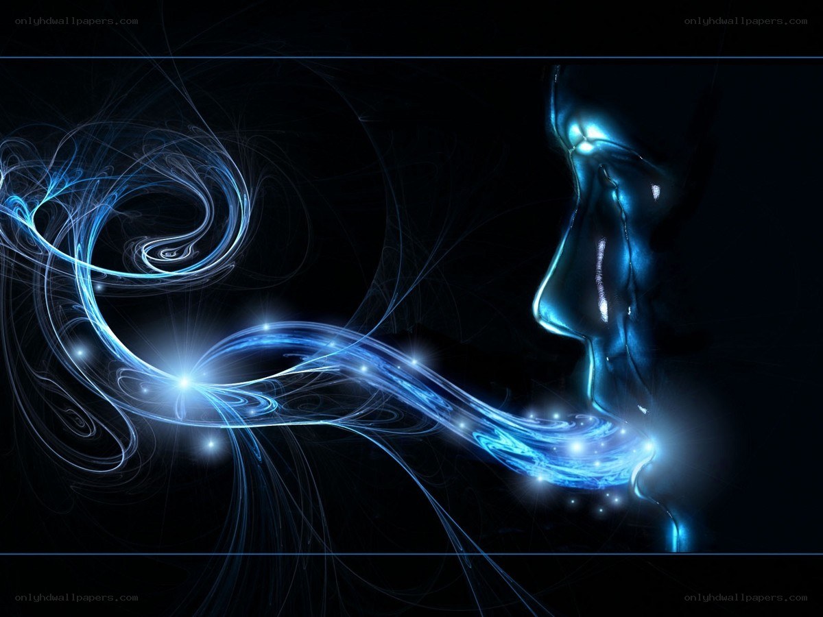blue energy flowing from a face