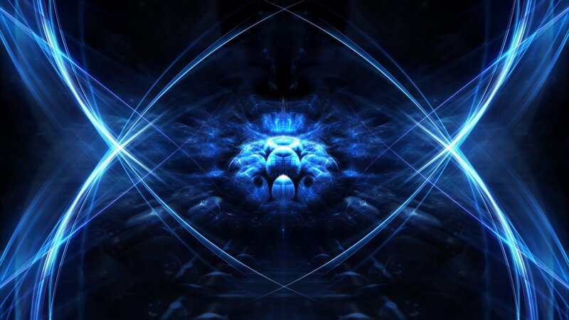 Blue Energy Fractal Pattern — Dramatic