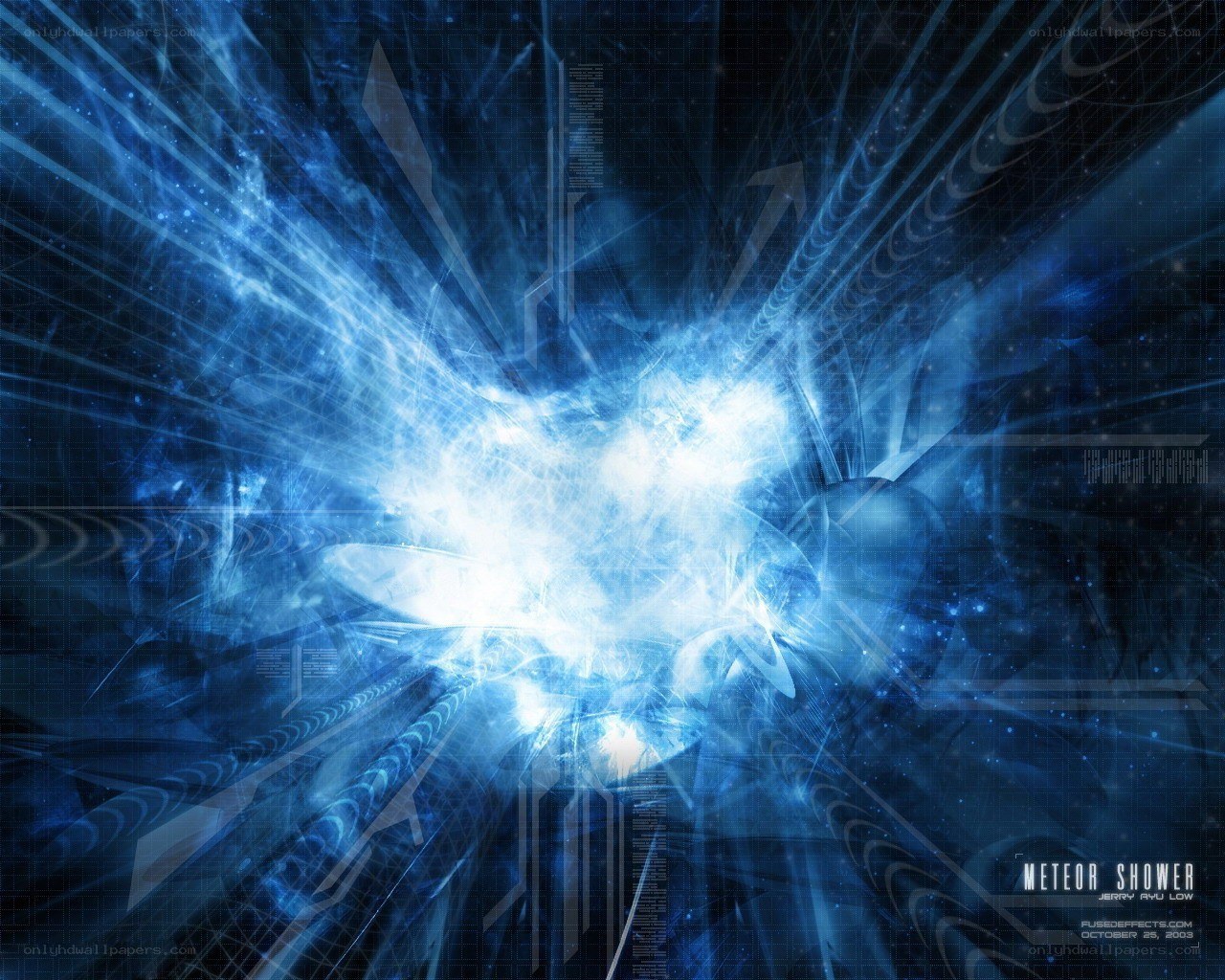 Blue energy meteor shower