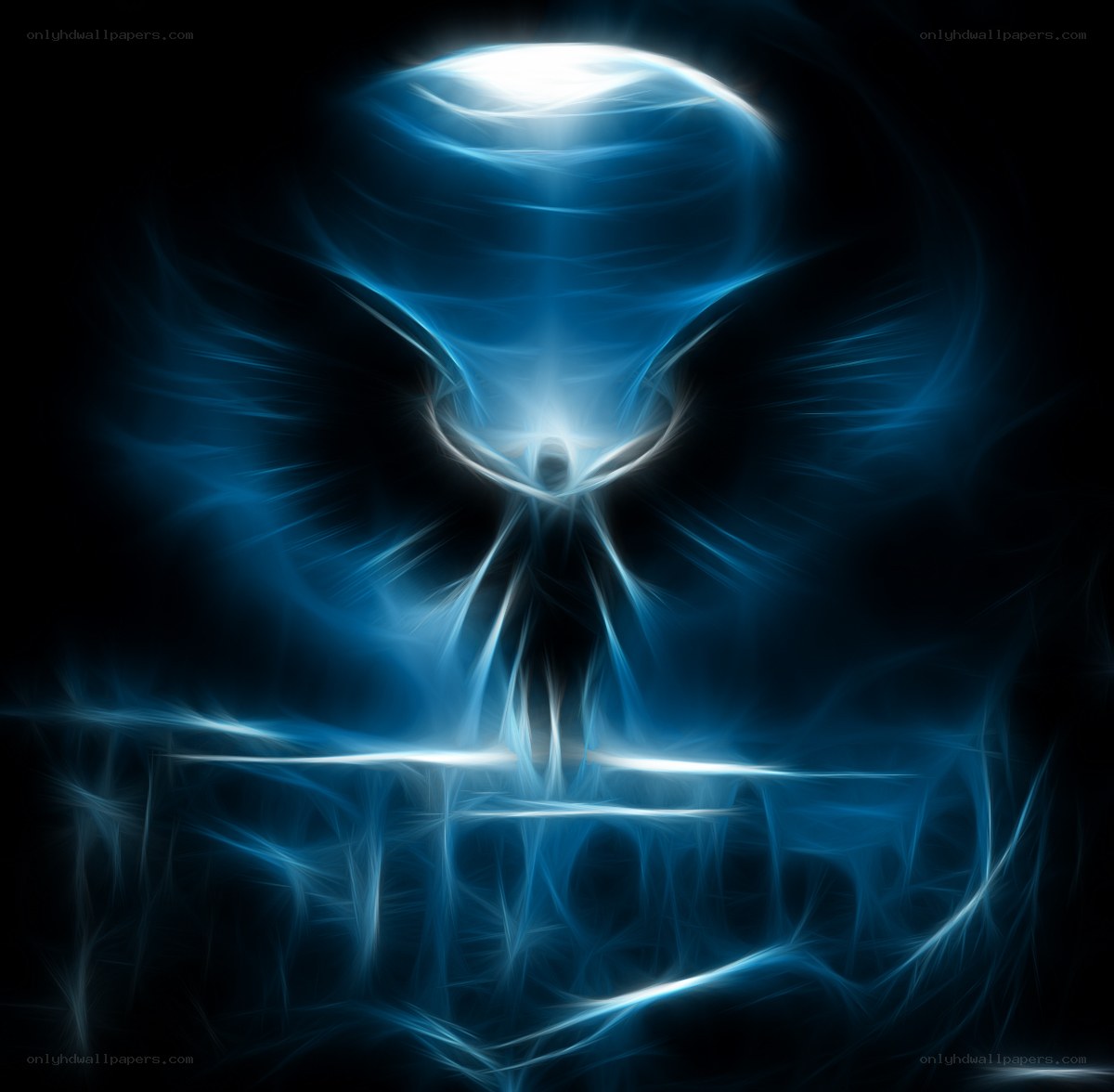 blue energy skull