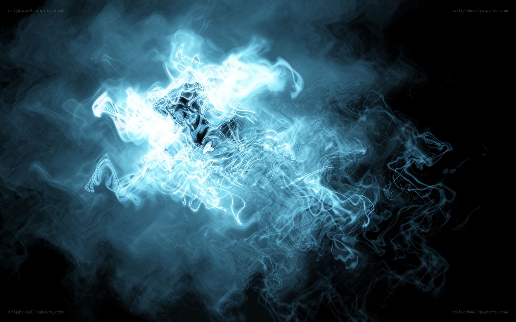 blue energy smoke explosion