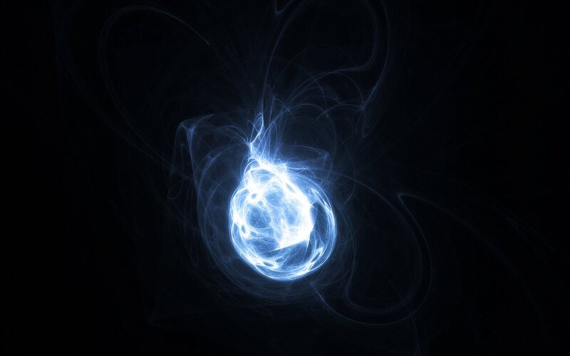 Blue Energy Sphere — Dramatic, Digital Art, Light, Darkness