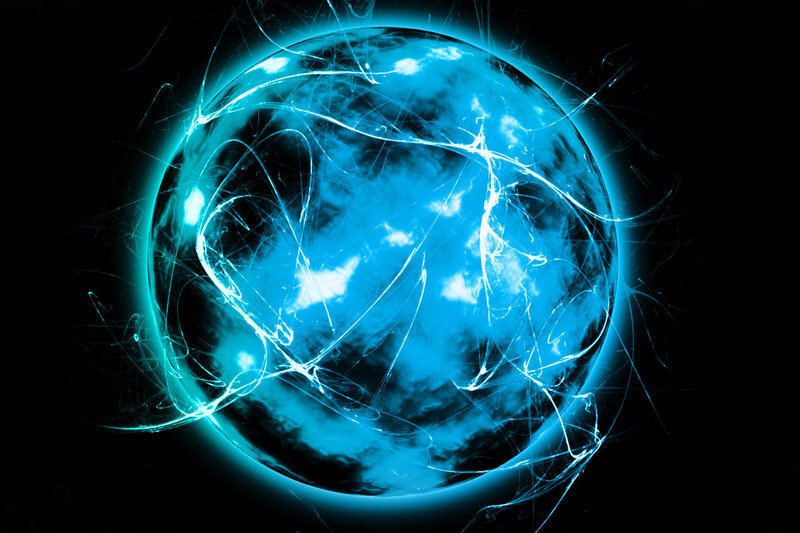 Blue Energy Sphere — Dramatic