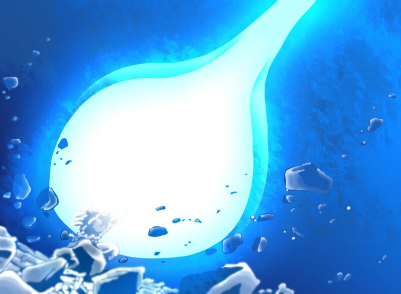 blue energy sphere underwater